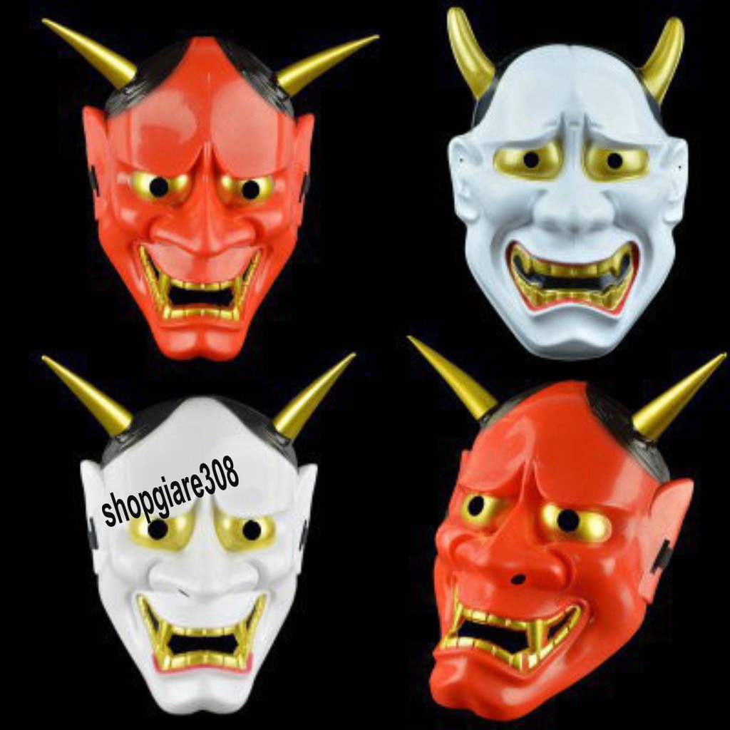 Mặt nạ hóa trang Oni Noh Hannya trong dịp Halloween - Mặt Nạ 2 sừng
