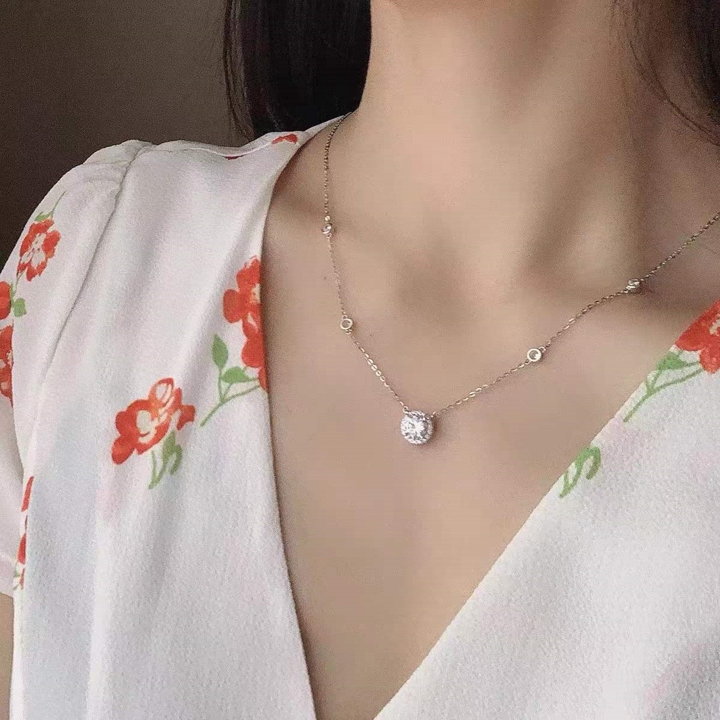Dây Chuyền Bạc Mặt Tròn Ngôi Sao Thời Trang