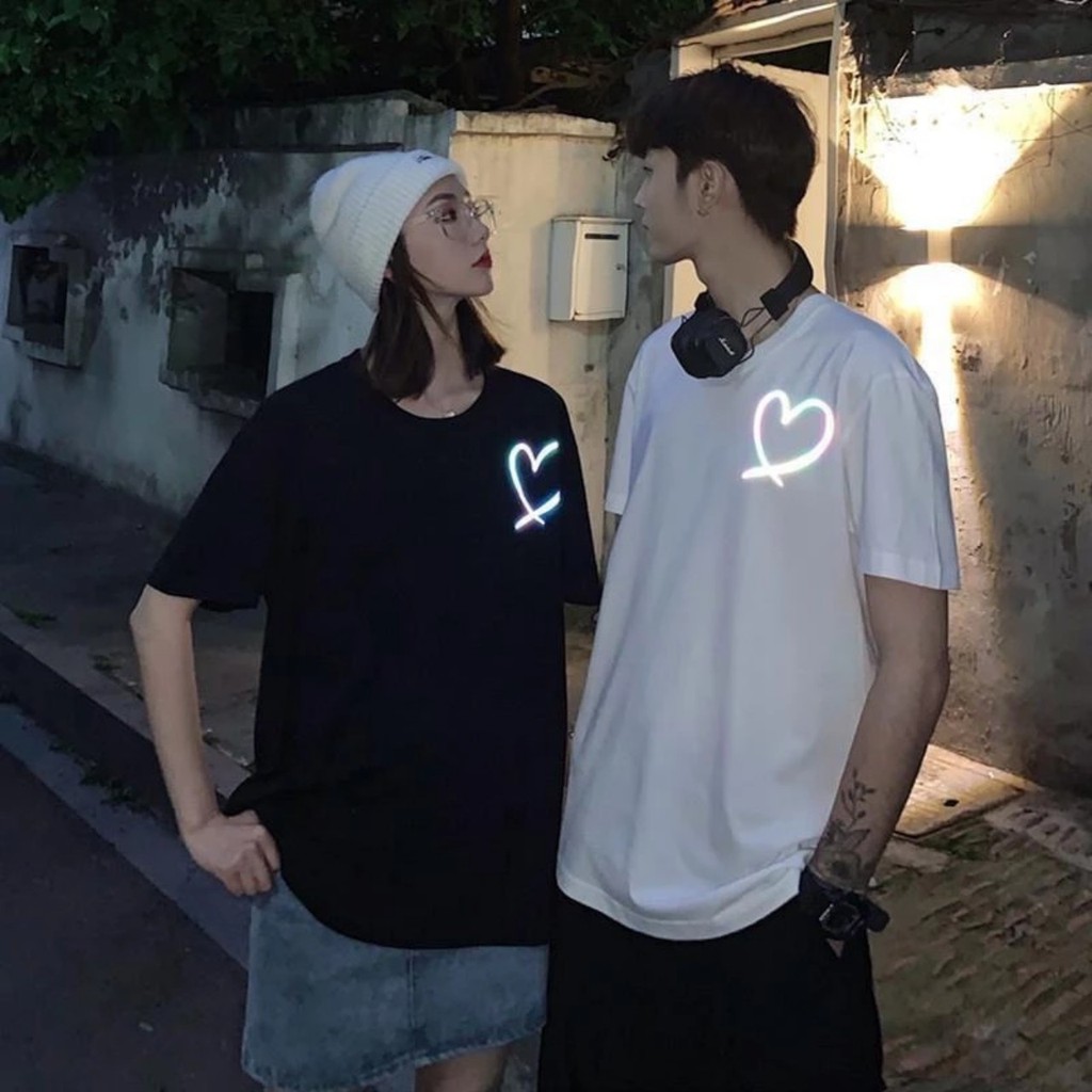 Áo thun Stee Phản quang 7 màu HEART Unisex