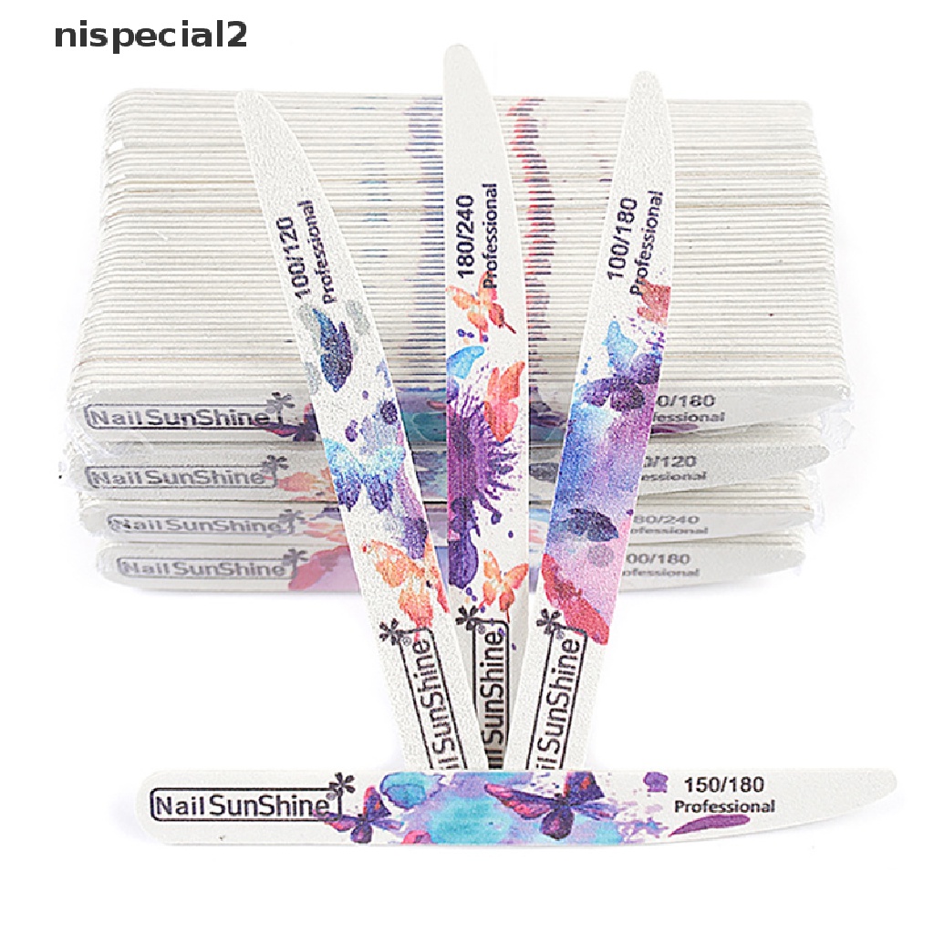 [nispecial2] 4Pcs/Lot Wooden Nail Files Butterfly Printed Strong Sandpaper White Wood Files [new]