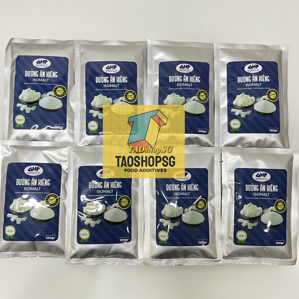 Đường ăn kiêng isomalt Đức đóng gói 100 gram theo Tiêu chuẩn An toàn Thực phẩm, đường giảm cân.