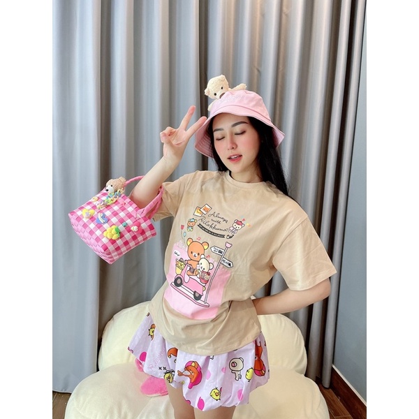 SET BỘ ÁO THUN KÈM QUẦN BÍ IN HOẠ TIẾT DỂ THƯƠNG, CÁ TÍNH
