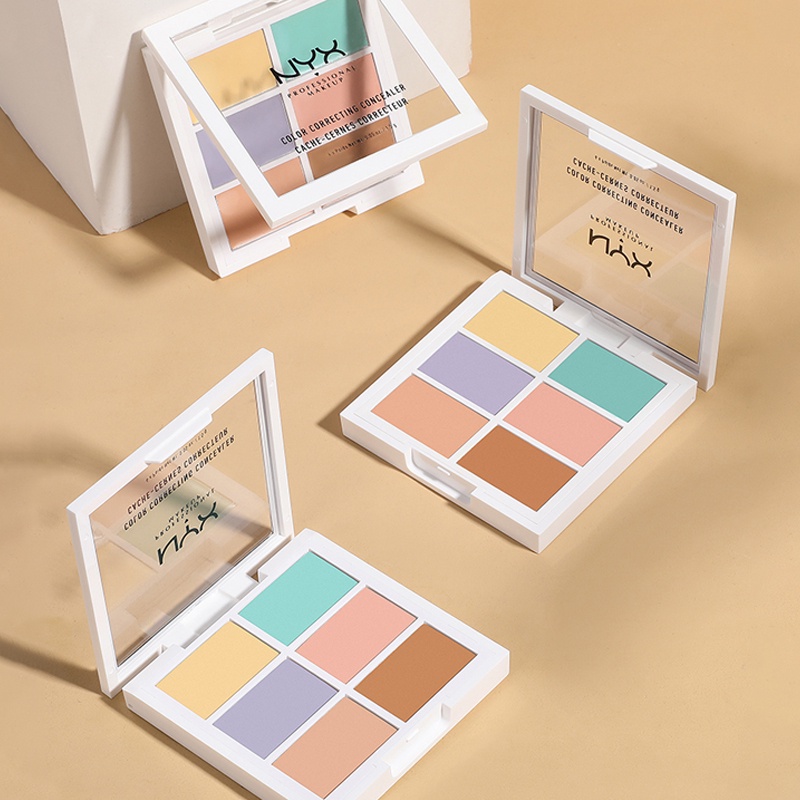 Bảng che khuyết điểm PIBAMY NYX 6 màu dùng cho trang điểm chuyên nghiệp