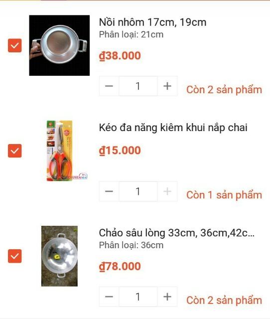 Combo nồi cho khách