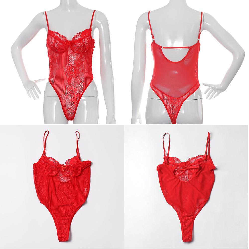 UPSTOPVN Toàn Bộ Bộ Đồ Lót Liền Thân Cổ Chữ V Phối Ren Quyến Rũ Dành Cho Nữ