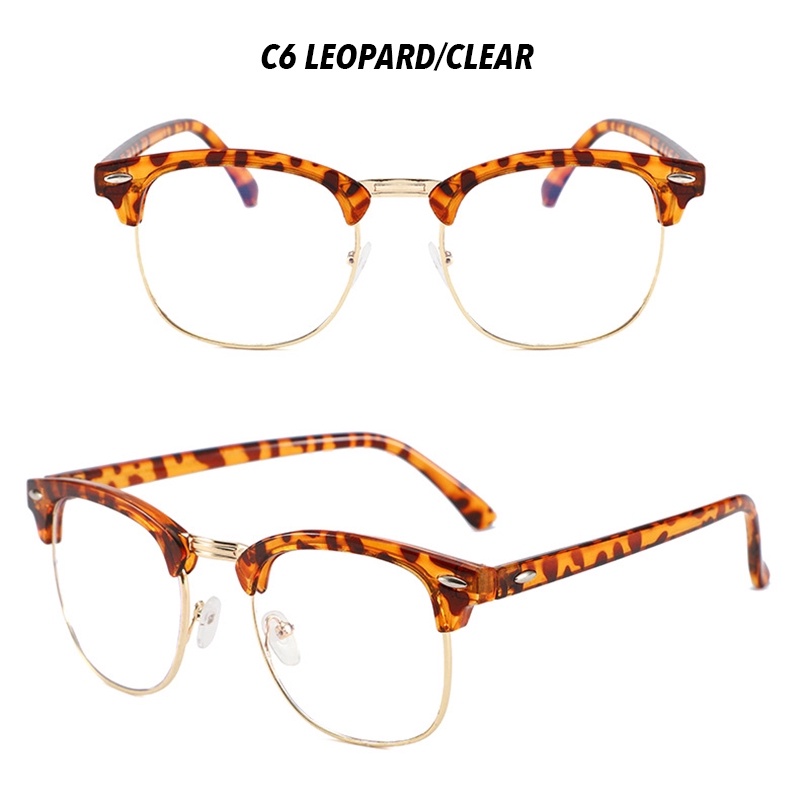 Kính Mát Nửa Gọng Chống Tia UV Chống Bức Xạ Phong Cách Cổ Điển Thời Trang Cho Nam Và Nữ