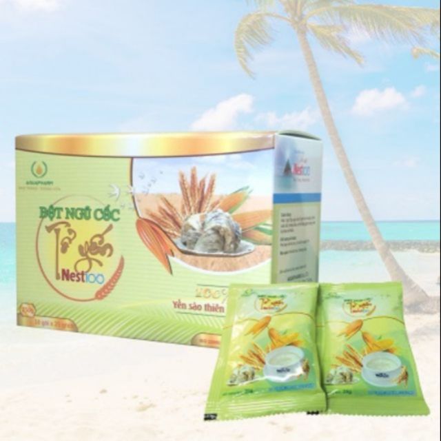 HỘP BỘT NGŨ CỐC TỔ YẾN NEST100 10 GÓI X 25G