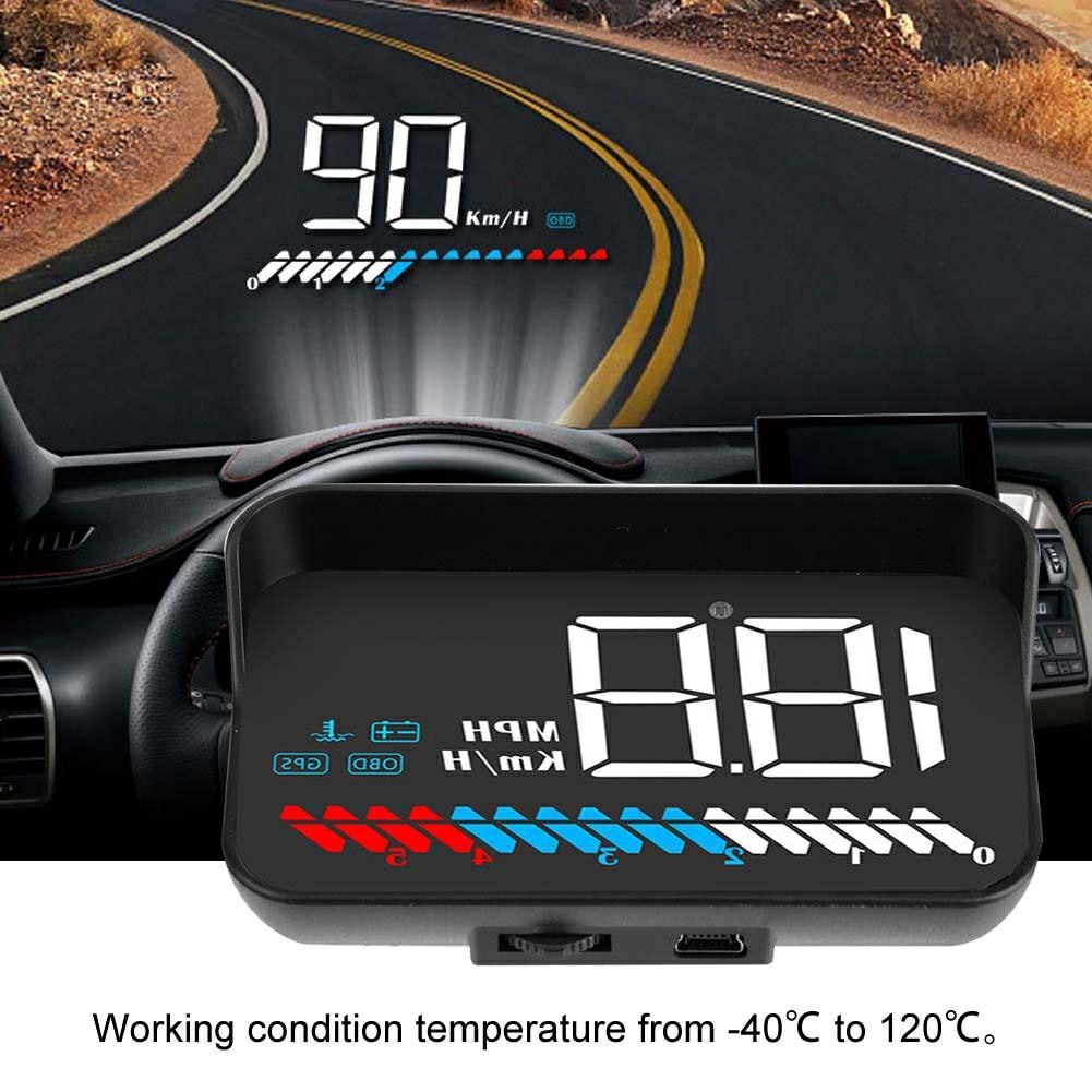 Màn hình hắt kính HUD M7 hiển thị tốc độ và cảnh báo tốc độ ô tô xe hơi cắm cổng OBD2 + USB GPS