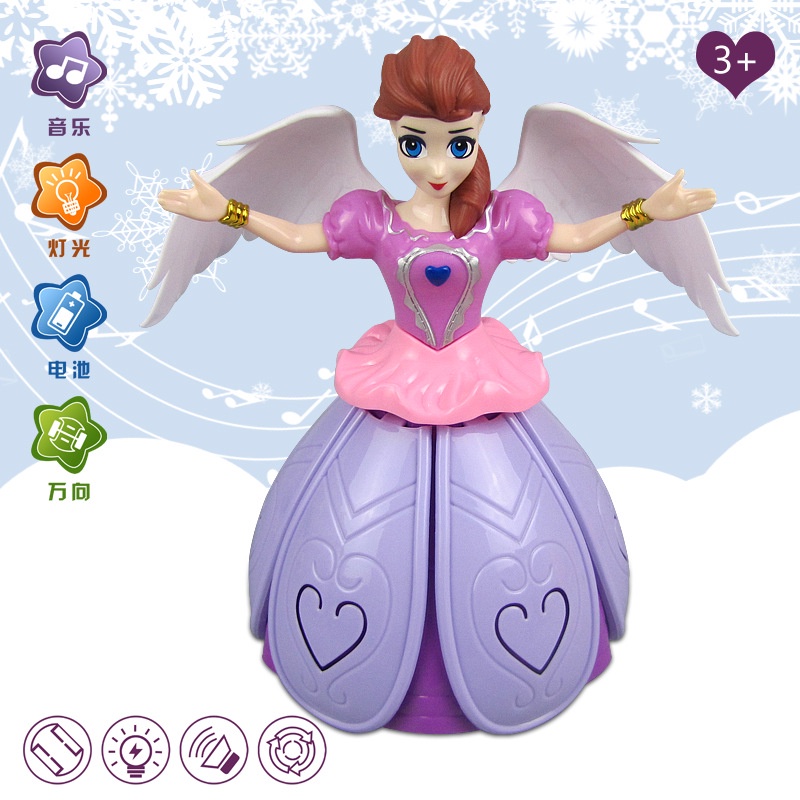 Đồ chơi công chúa Elsa cho bé gái, đồ chơi trẻ em có đèn xoay dễ thương