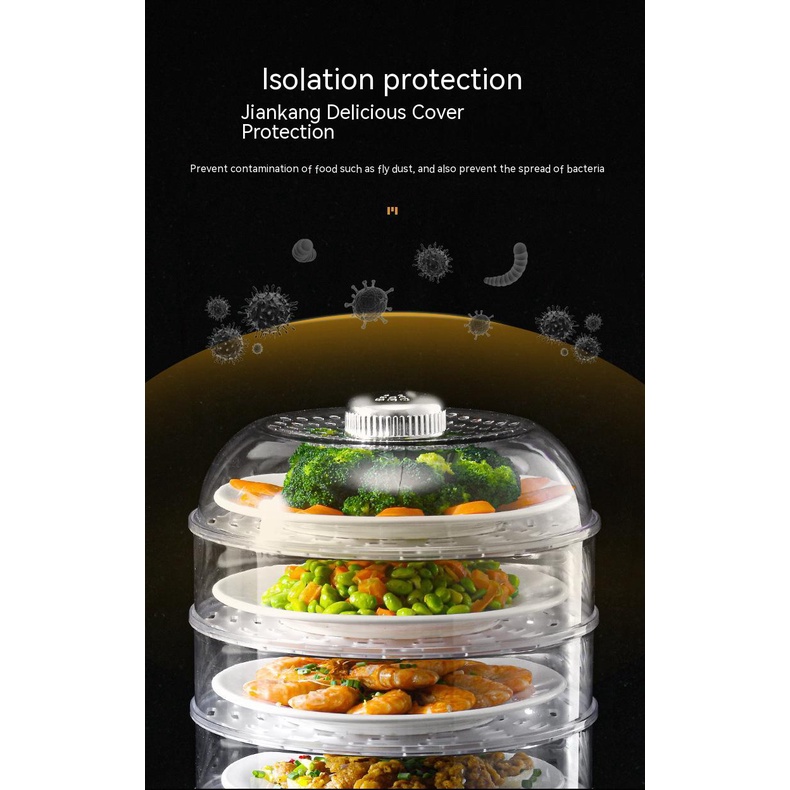 Lồng Bàn Đậy Thức Ăn Bằng Nhựa Trong Suốt Cách Nhiệt Chống Bụi Đa Năng Tiện Dụng Ốp
