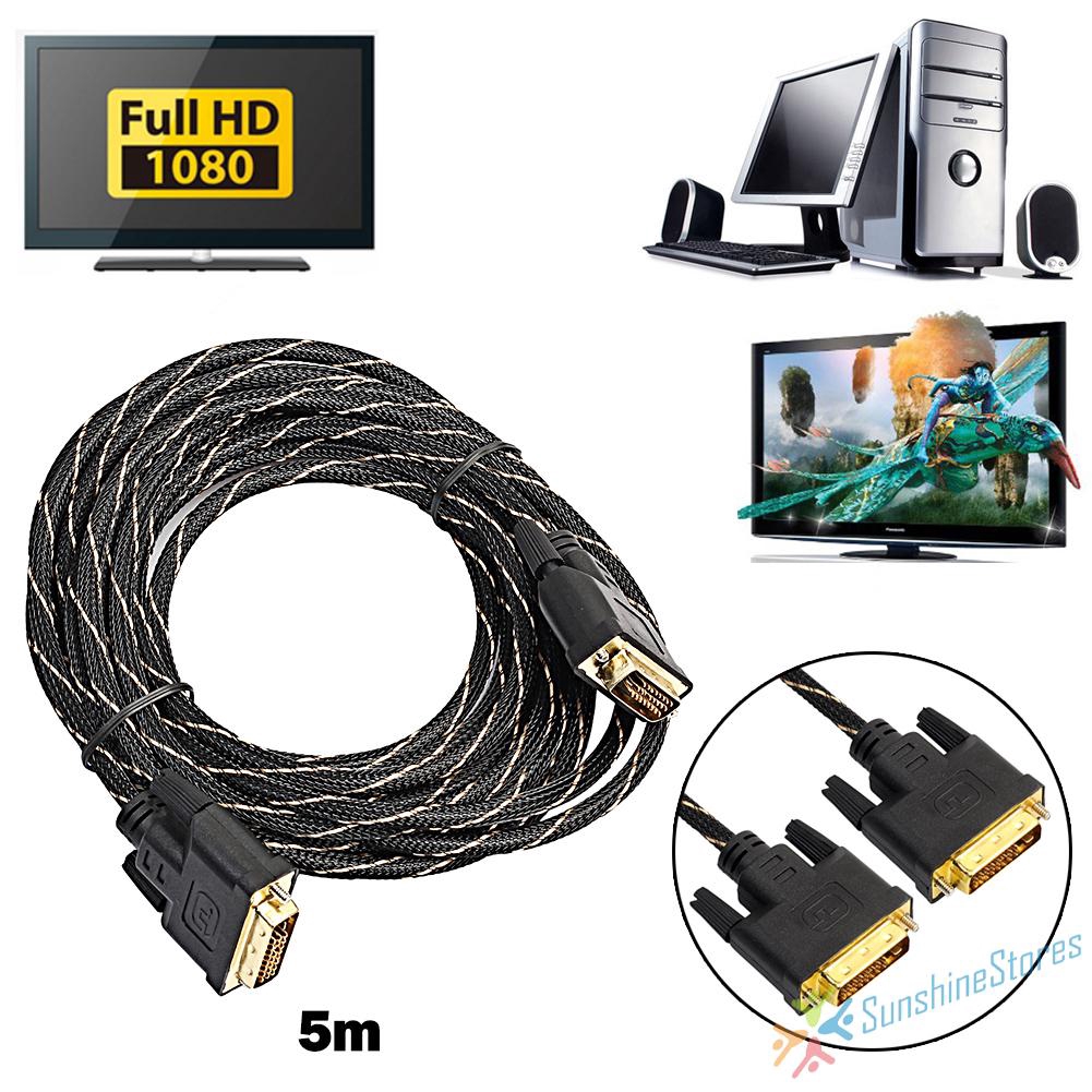 Dây Cáp Màn Hình Kĩ Thuật Số Dvi D Sang Dvi-d 24 + 1 Gold Pin Dual Link Hd Tv