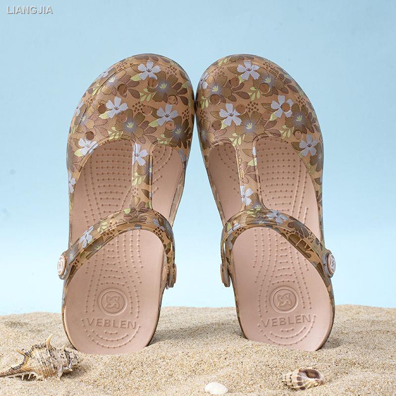 Giày đế bằng dày dặn chống trượt thời trang đi biển mùa hè dành cho nữ