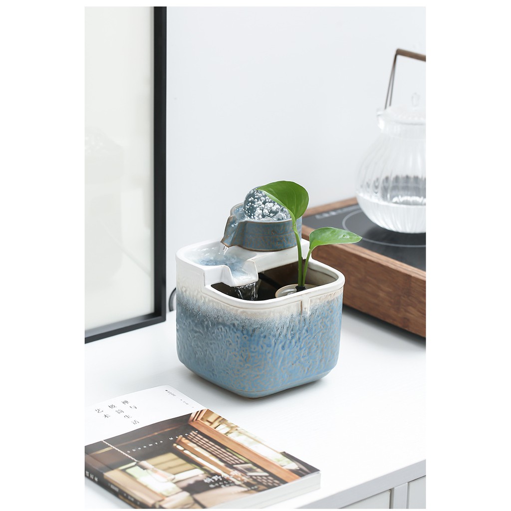 Thác nước phong thủy ngọc cối xoay