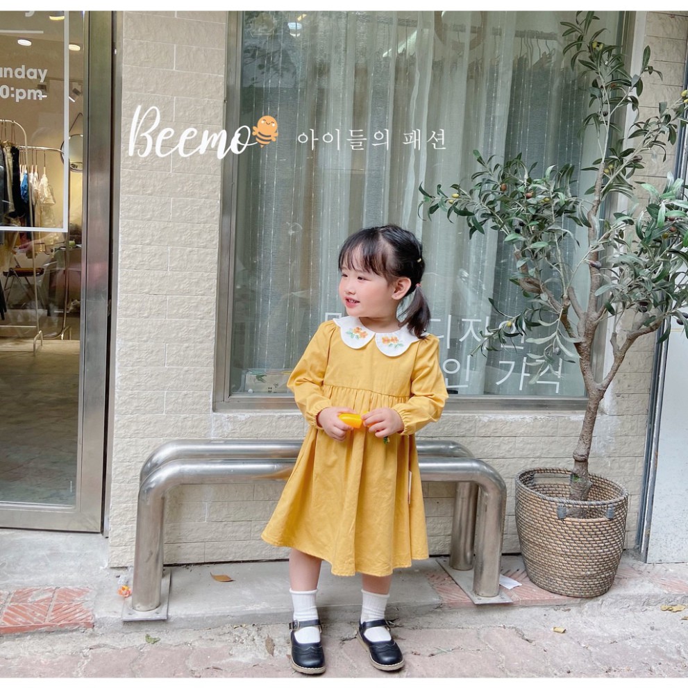 Váy bé gái kiểu dáng babydoll Hàn Quốc 3 màu - 21V017