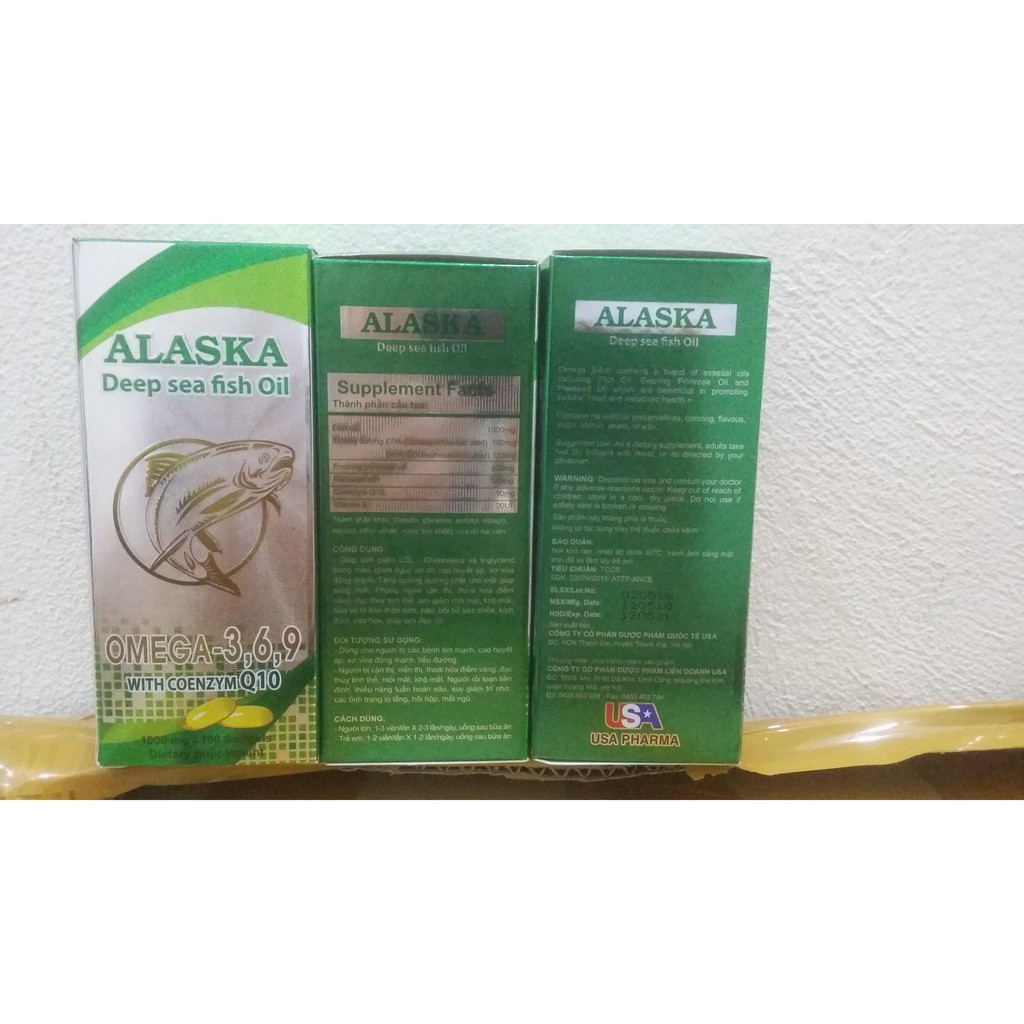 DẦU CÁ ALASKA OMEGA 369 TỐT CHO MẮT, TIM, NÃO - HỖ TRỢ ĐẸP DA - GIẢM NGUY CƠ MẮC BỆNH TIM MẠCH - LỌ 100 VIÊN