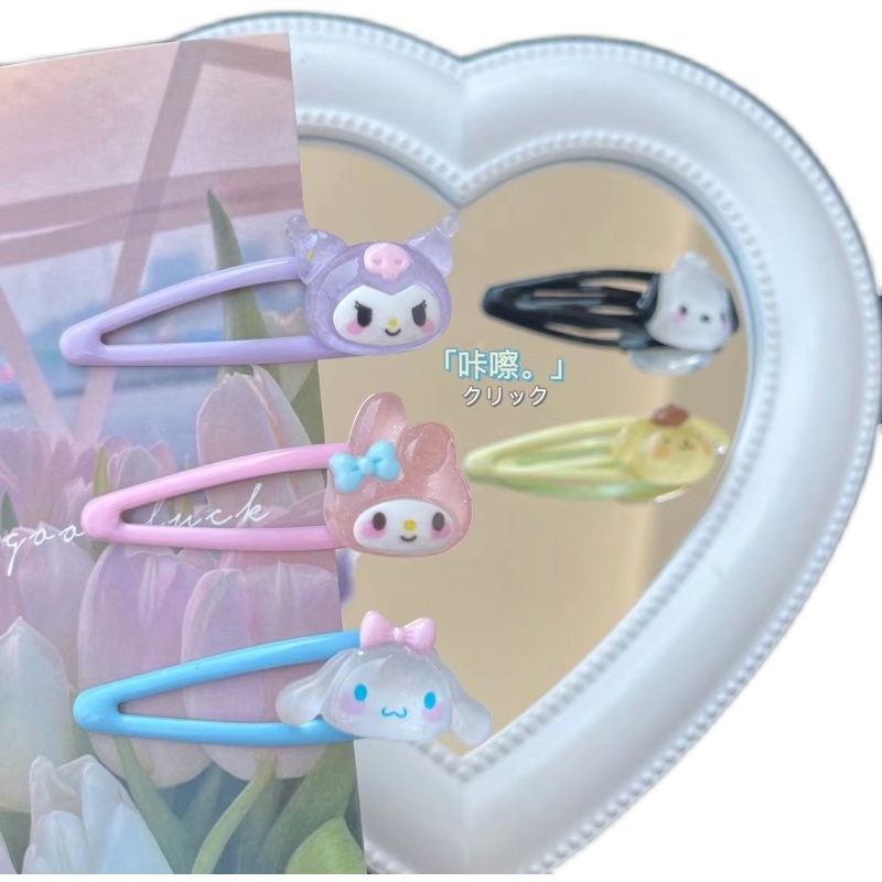 Kẹp Tóc Màu Thạch Trong Suốt Họa Tiết Nhân Vật Hoạt Hình Dễ Thương Cho Bé Gái