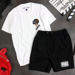 Combo áo thun cotton +short kaki pubg 8