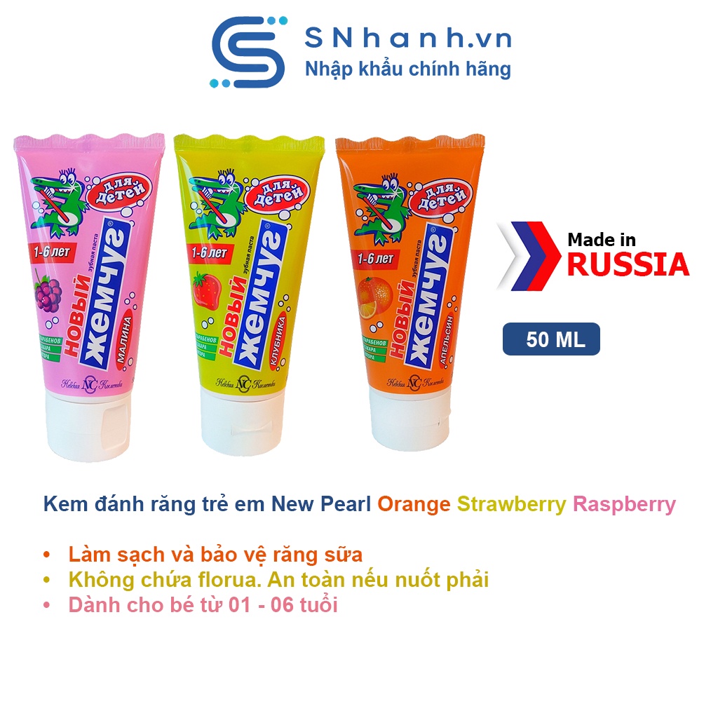 Kem đánh răng trẻ em New Pearl hoa quả, 50ml