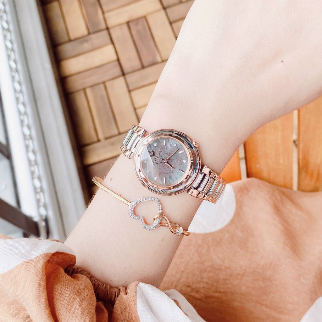 Đồng Hồ Nữ CITIZEN EM0586-51Y Chính Hãng Tặng Dây Da Cao Cấp