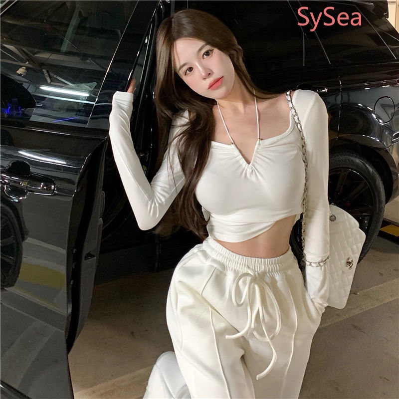 Áo Croptop Cổ Chữ V Quyến Rũ Thời Trang Cho Nữ