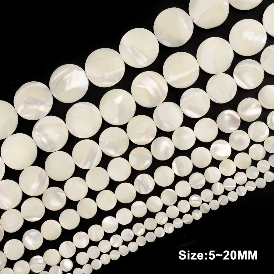 Hạt Cườm Hình Vỏ Sò Tròn Dẹt 5~20MM Dùng Làm Trang Sức Thủ Công