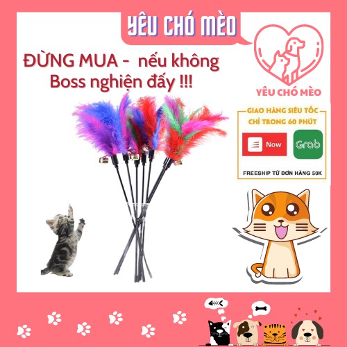 [Mã PET50K giảm Giảm 10% - Tối đa 50K đơn từ 250K] Đồ chơi cho mèo kiểu gậy gắn lông vũ sáng tạo dễ thương vui nhộn