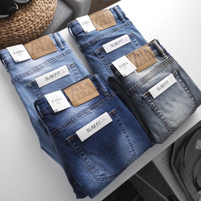 Quần jean nam ôm nhẹ hàng xuất dư jean co giãn | BigBuy360 - bigbuy360.vn