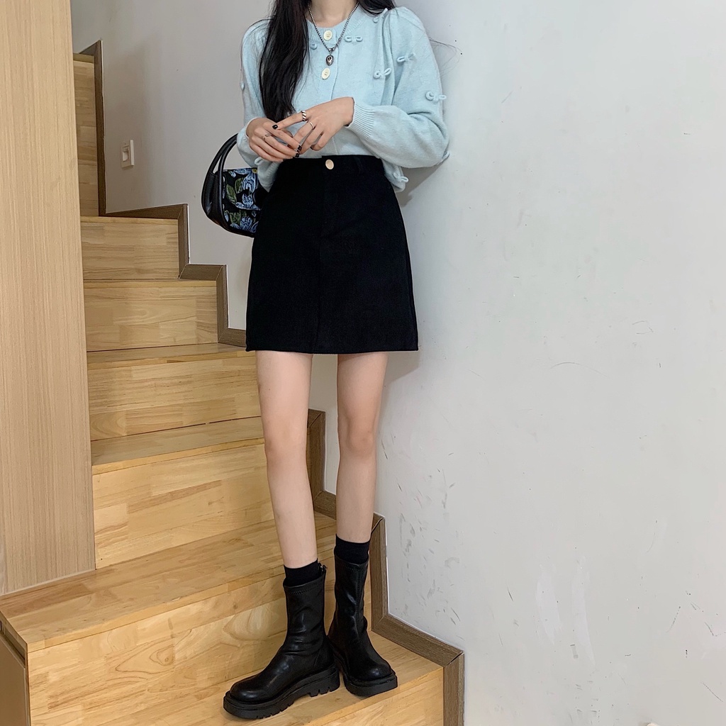 Chân Váy Ngắn Chữ A Váy Dệt Kim Quảng Châu Cao Cấp Cho Nữ