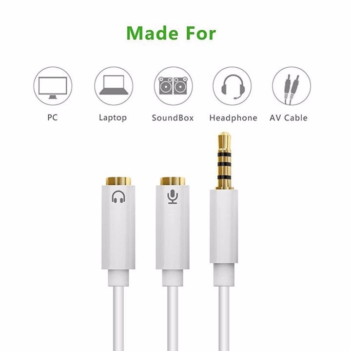 Cáp chuyển 3.5mm ra mic và phone cao cấp Ugreen 10789