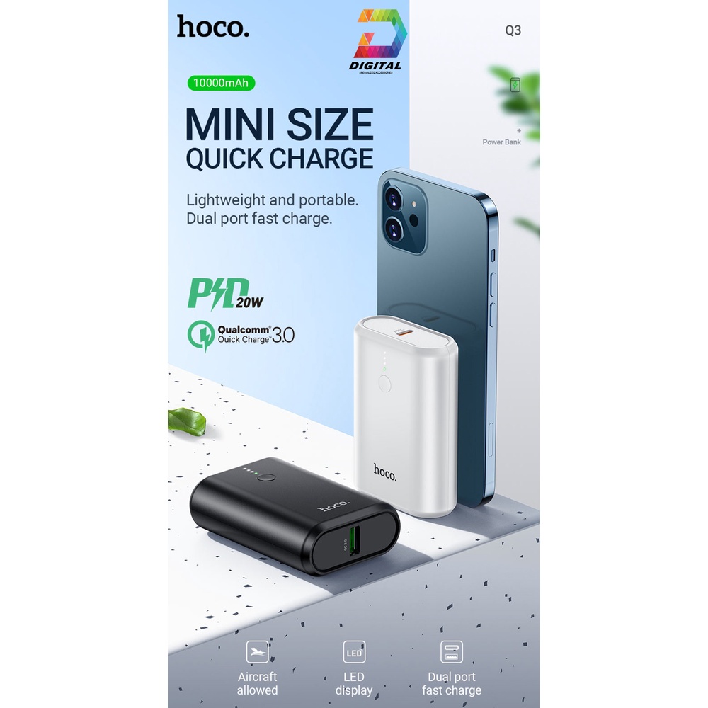 Sạc Dự Phòng Mini Hoco Q3 10000mAh Hỗ Trợ Sạc Nhanh QC3.0 PD 20W