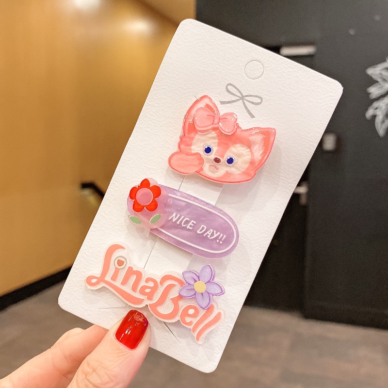 Bộ 3 Kẹp Tóc Mái Dễ Thương Phong Cách Hàn Quốc Cho Bé Gái