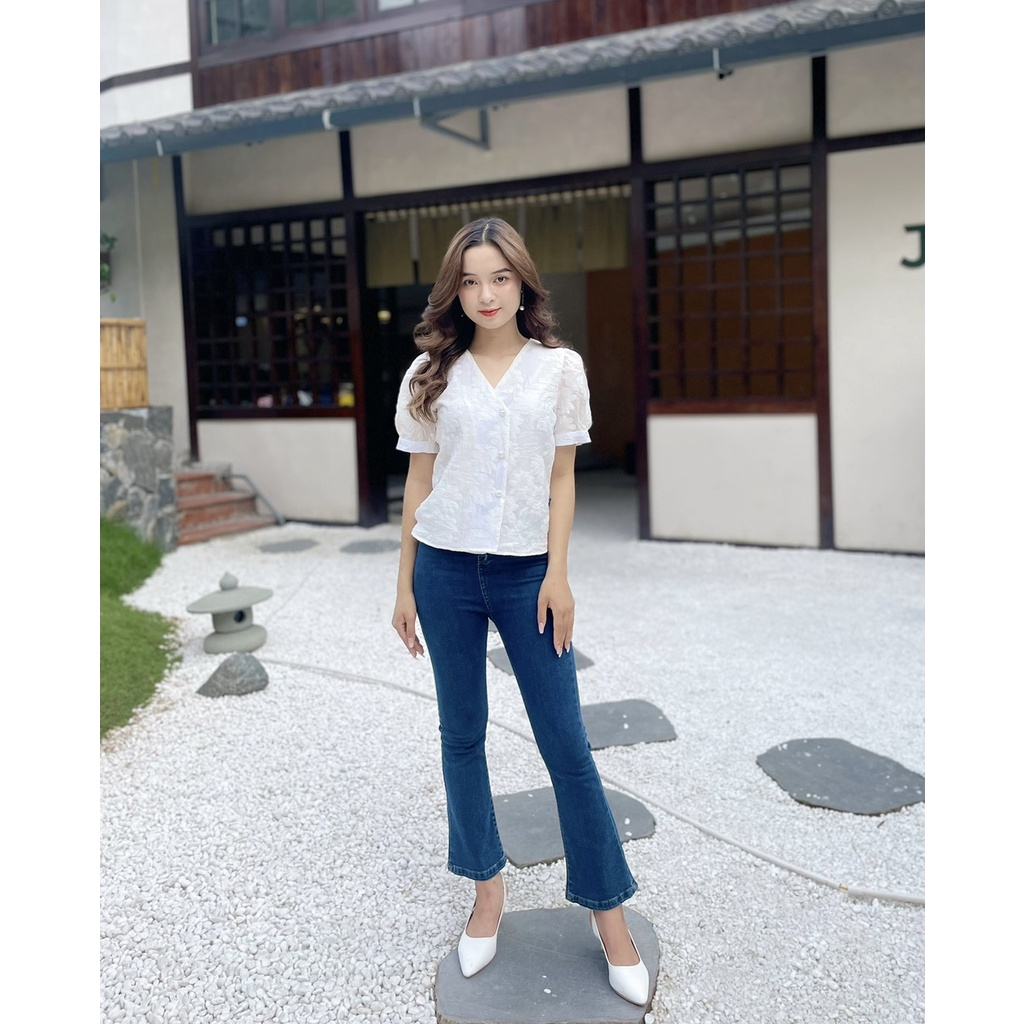 Áo sơ mi nữ SEFA chất liệu tơ oganza hoa SFA2231