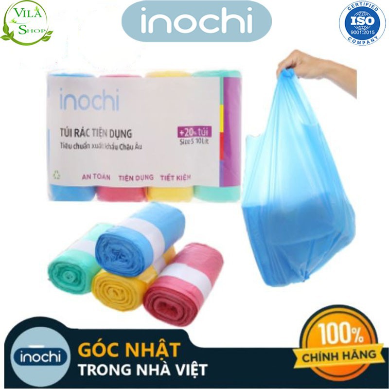 Túi Đựng Rác, Cuộn Rác Sinh Học Tự Huỷ Hương Chanh - Hương Lavender, Chính Hãng Inochi Có Quai Tiện Dụng