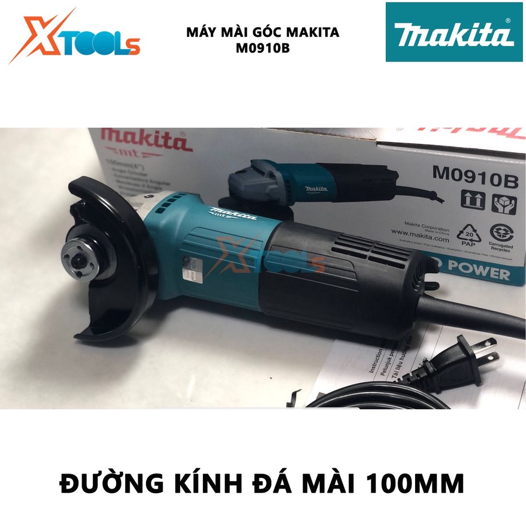 Máy mài góc Makita M0910B | máy mài cầm tay công tắc đuôi công suất 540W tốc độ không tải 12000 rpm đường kính lưỡi mài