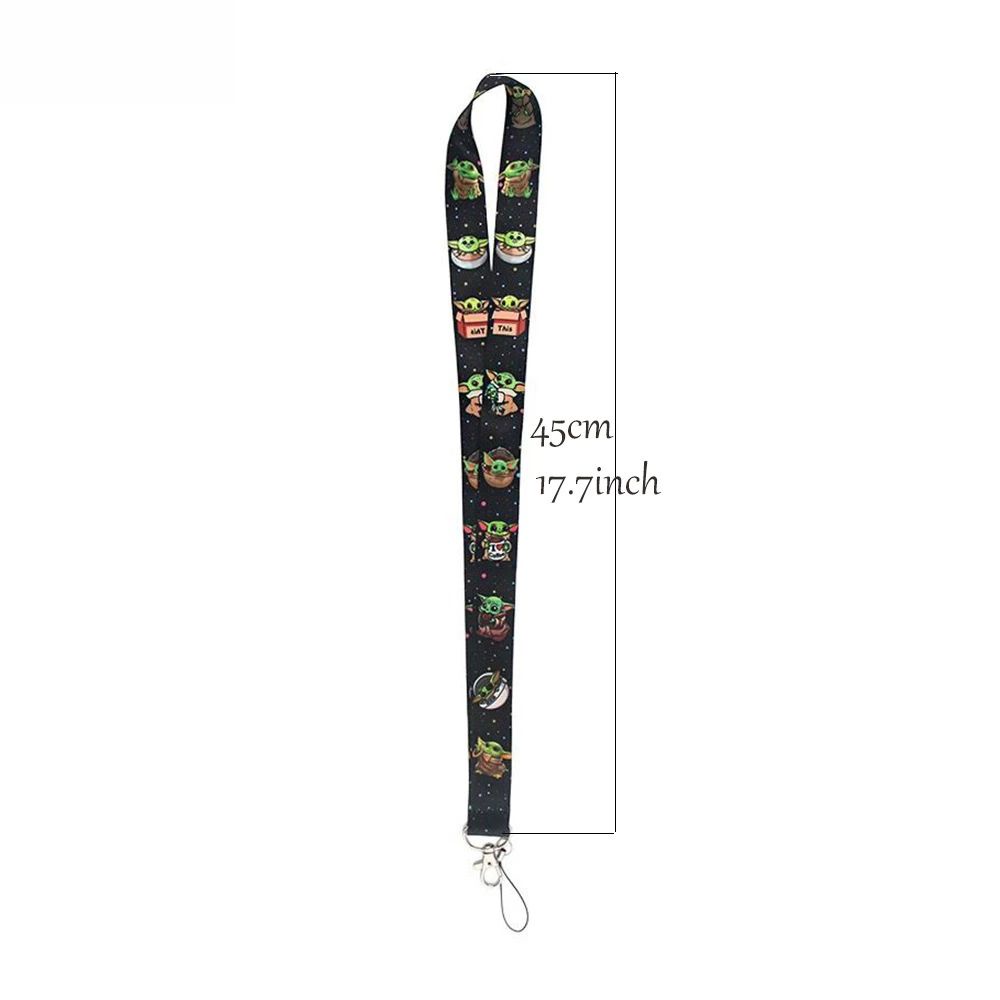 BERNARDO Gifts Alien Lanyards Keyring Neck Strap Baby Yoda Hanging Rope Certificate Lanyard Phone Pendant Cartoon Lariat Keycord Webbing Mobile Phone Straps