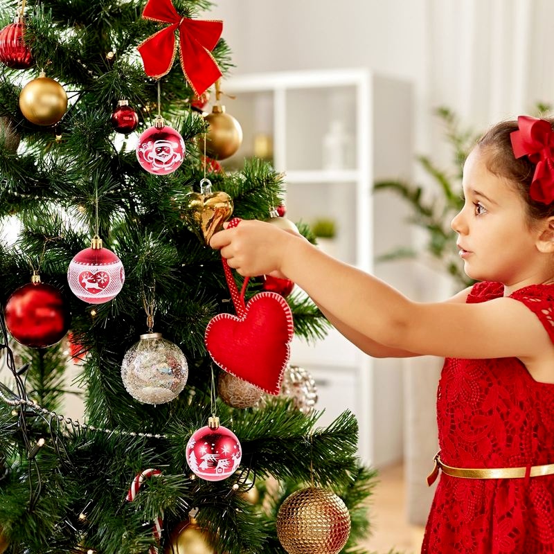 Set 9 quả châu 6cm trang trí cây thông giáng sinh năm mới