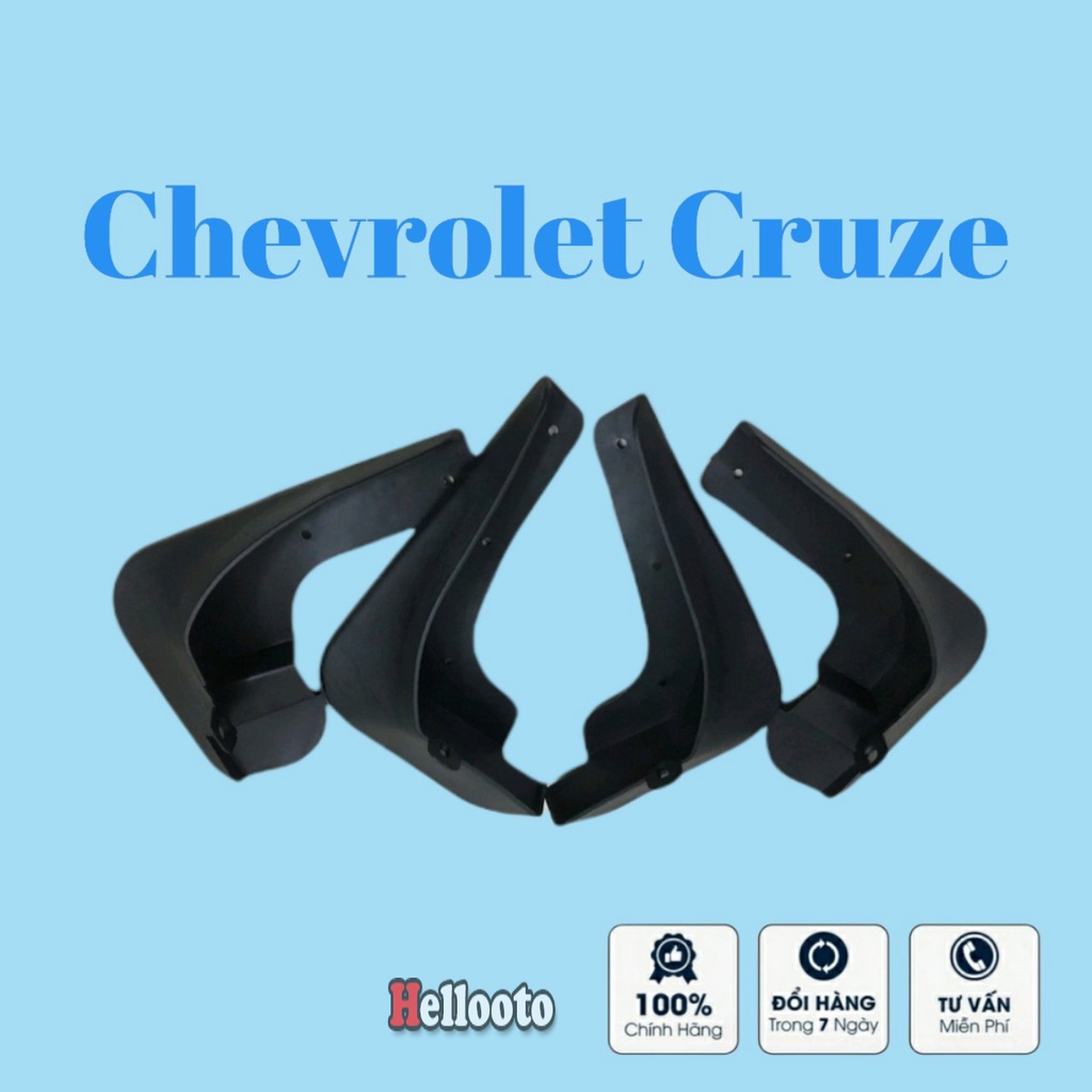 Bộ 4 Chắn Bùn Nhựa Dẻo Xe Cruze đời 2009 đến 2020 kèm ốc vít  lắp vừa form xe, lắp đặt dễ dàng tại nhà