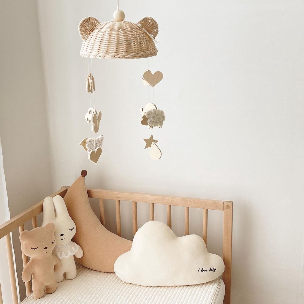 Chuông Gió Bằng Gỗ handmade Làm Bằng Thủ Công Trang Trí Phòng Ngủ Cho Bé
