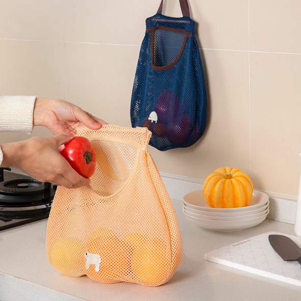 Túi đựng thức ăn, túi đi chợ dạng lưới siêu bền, treo nhà bếp