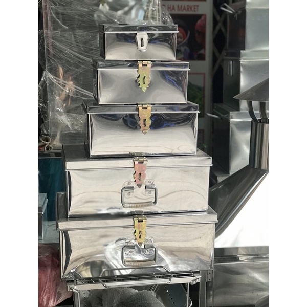 HÒM INOX CỠ NHỎ, HÒM TIỀN INOX CỠ NHỎ