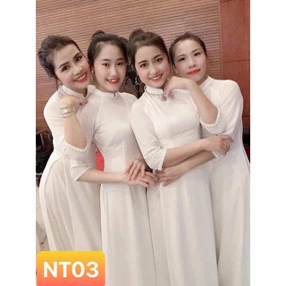 Áo dài trắng 🌸Freeship 🌸 rẻ đẹp chất lụa cao cấp mặc kín đáo