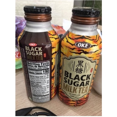 Trà sữa đường đen OKF Hàn Quốc, trà sữa đường đen pha sẵn Black Milktea chai 390ml