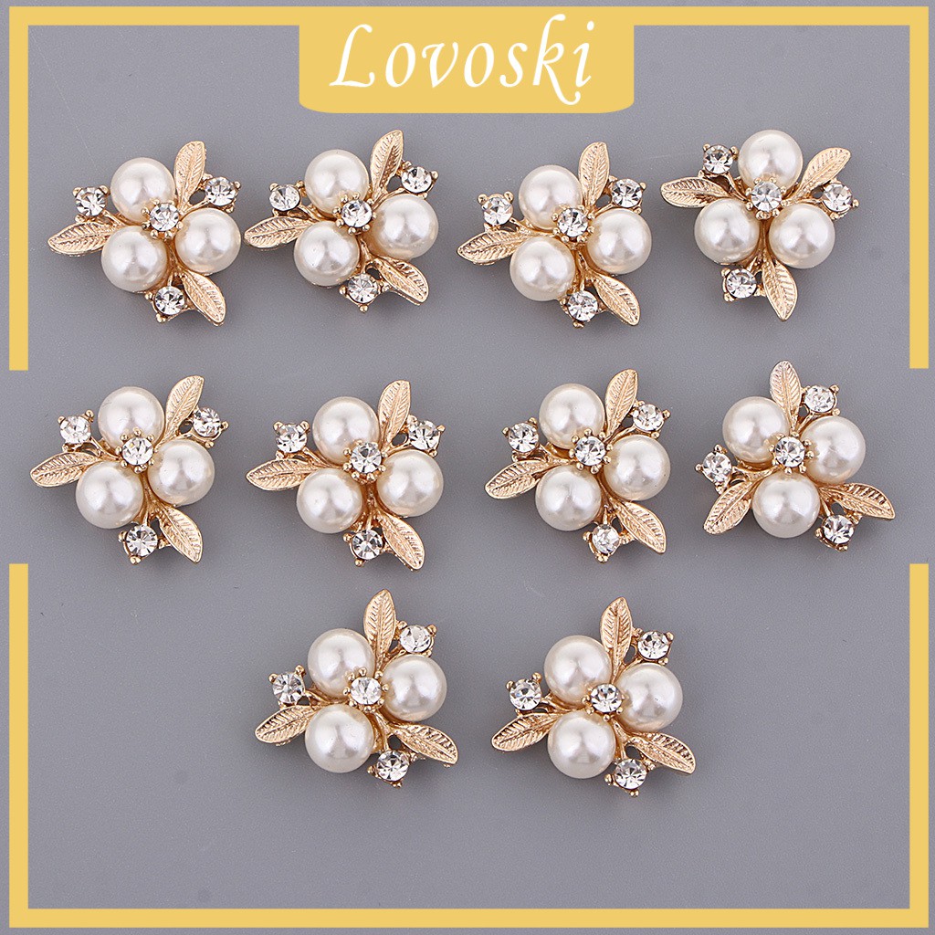 Set 10 Nút Cài Trang Trí Vỏ Điện Thoại Cô Dâu Đính Đá Sang Trọng