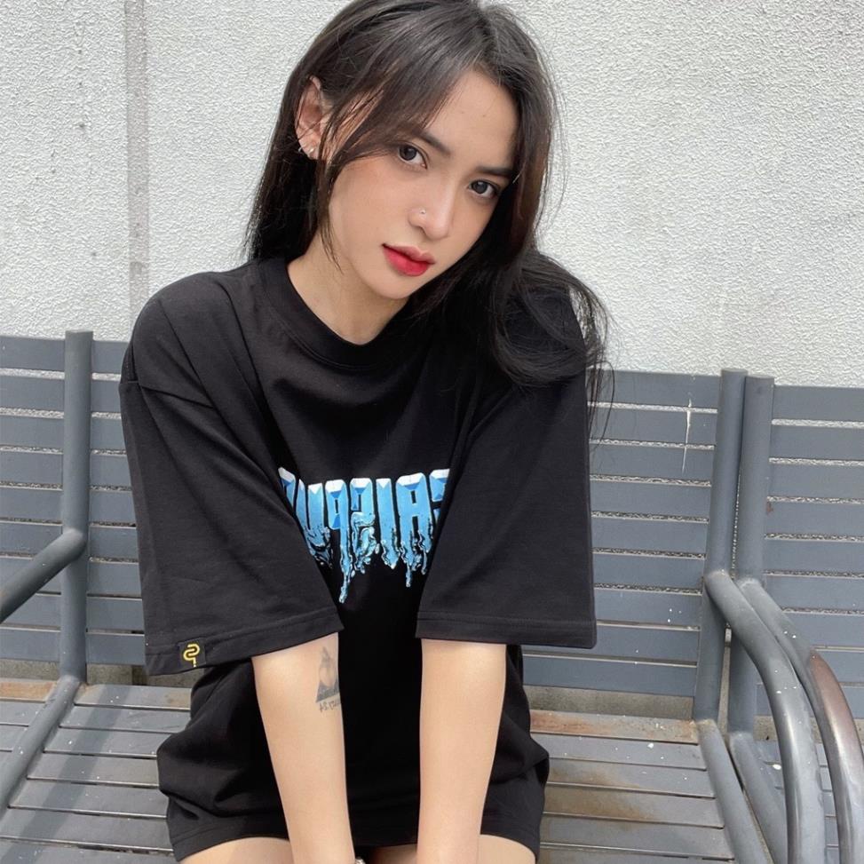 Áo thun Oversize CAISPUS  cotton dáng rộng màu ĐEN ( V354 )