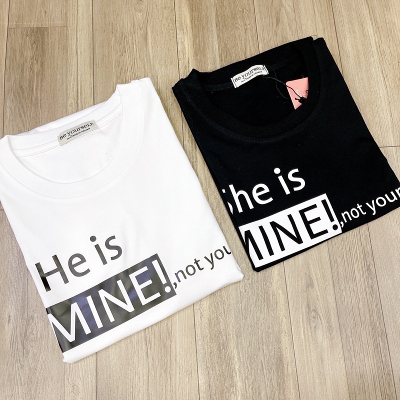 Áo Thun PHÔNG NAM NỮ Tay Ngắn UNISEX COUPLE CẶP ĐÔI MINE - Hình chụp thật