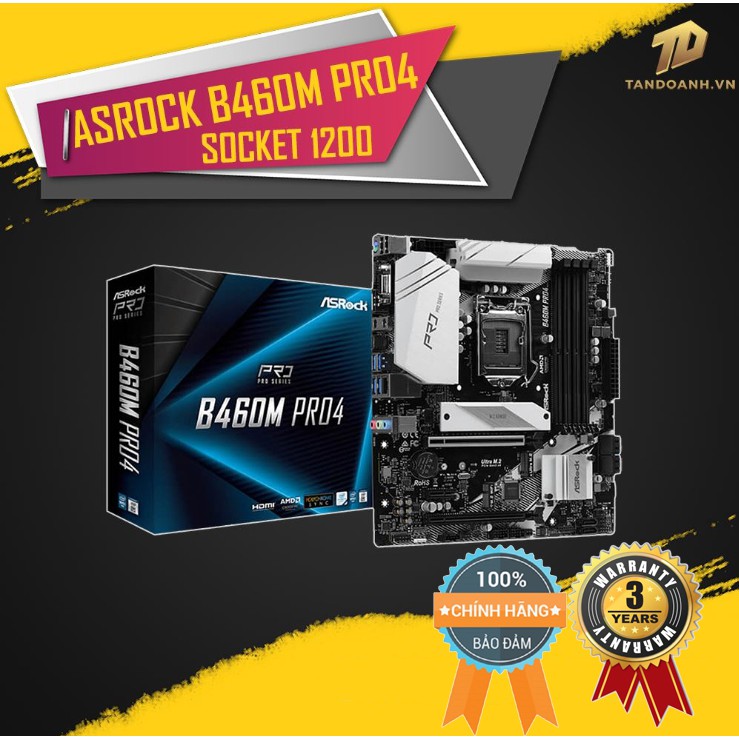 BO MẠCH CHỦ ASRock B460M-Pro4 – m-ATX – Socket 1200 | WebRaoVat - webraovat.net.vn