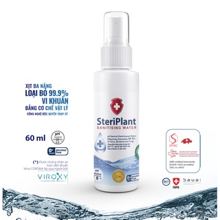 Dung Dịch Sát Khuẩn, Xịt Rửa Tay Khô Không Hóa Chất Khử Trùng Bề Mặt Steriplant - Loại Bỏ Vi Khuẩn, Virus, Nấm Mốc