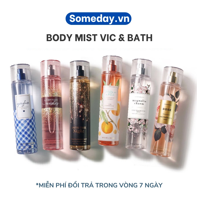 Xịt Thơm Toàn thân Victoria's Secret Body Mist, BBW 250ml Siêu Thơm giúp tự tin, năng động
