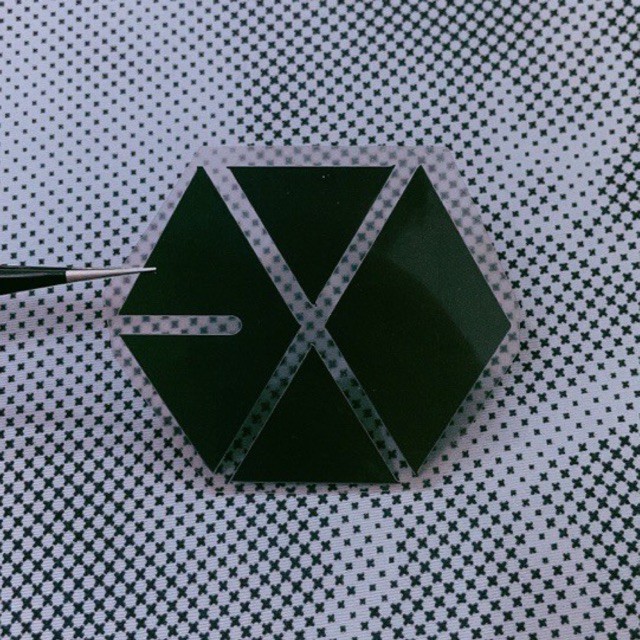 Decal Logo Sticker Patch in áo ủi trực tiếp lên vải hình EXO Phản quang 7 màu