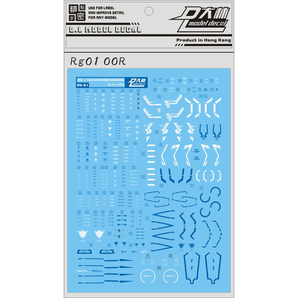 Decal nước cho mô hình RG 1/144 00 Raiser